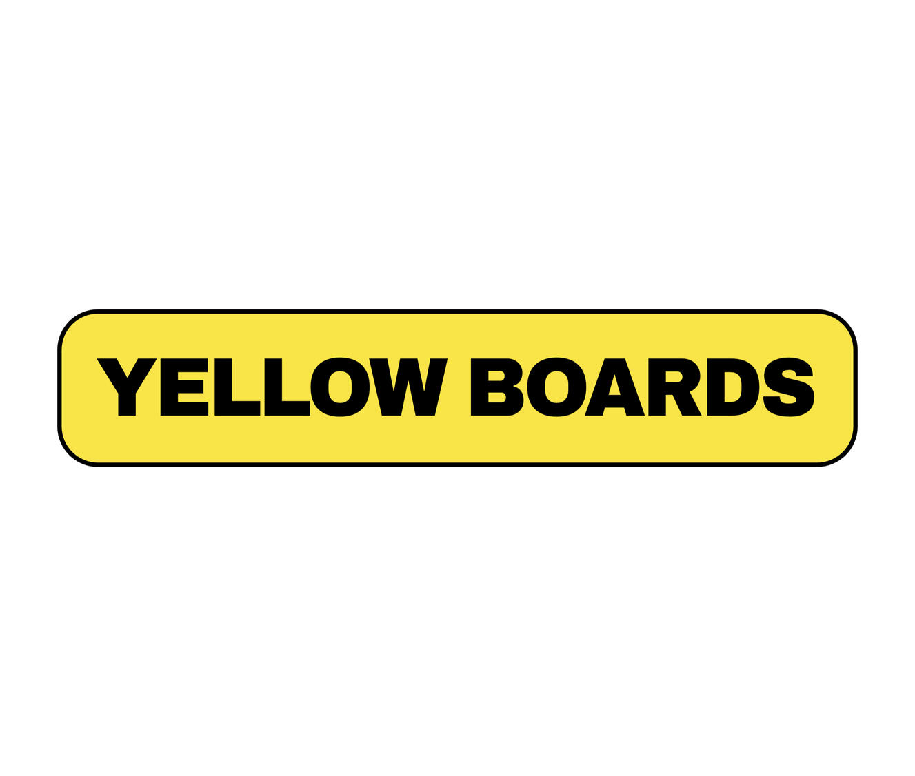 YELLOW BOARDS Yellow \Boards logo on a yellow back ground with a thin black frame