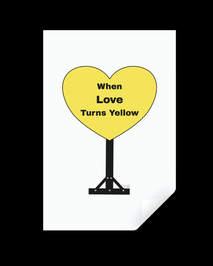 Yellow HEART FOR TEXT OVERLAY