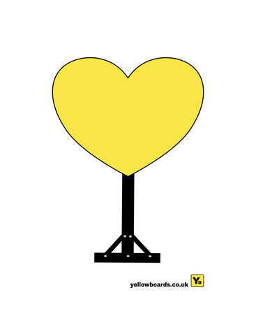 YYELLOW LOVE HEART ON A STAND